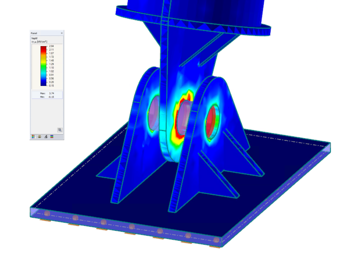 Hinged Support of Steel Column, Tension