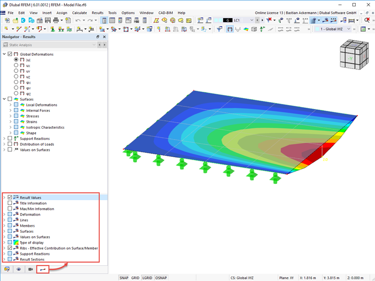 FAQ 005171 | Where can I find the display options for the results? In RFEM 5 and RSTAB 8, they could be found in the Display navigator.