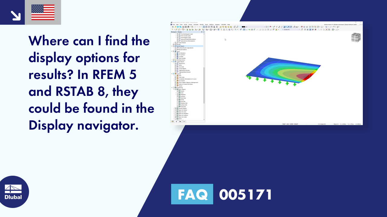 Where can I find the display options for results? In RFEM 5 and RSTAB 8 ...