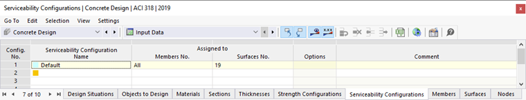 Assigning Serviceability Configuration via Table