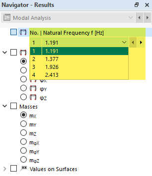 Selecting Mode Shape