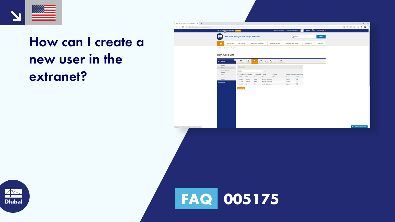 How can I create a new user in the extranet?
