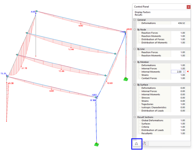 Adjusting Display Factors for Member Moments