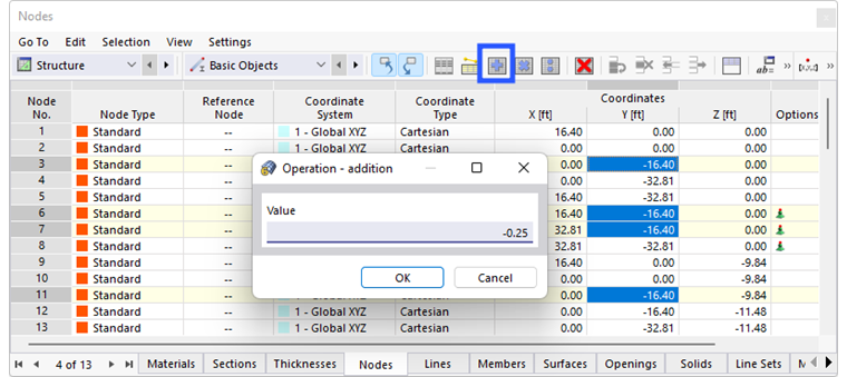 Adjusting Y-Coordinate of Selection