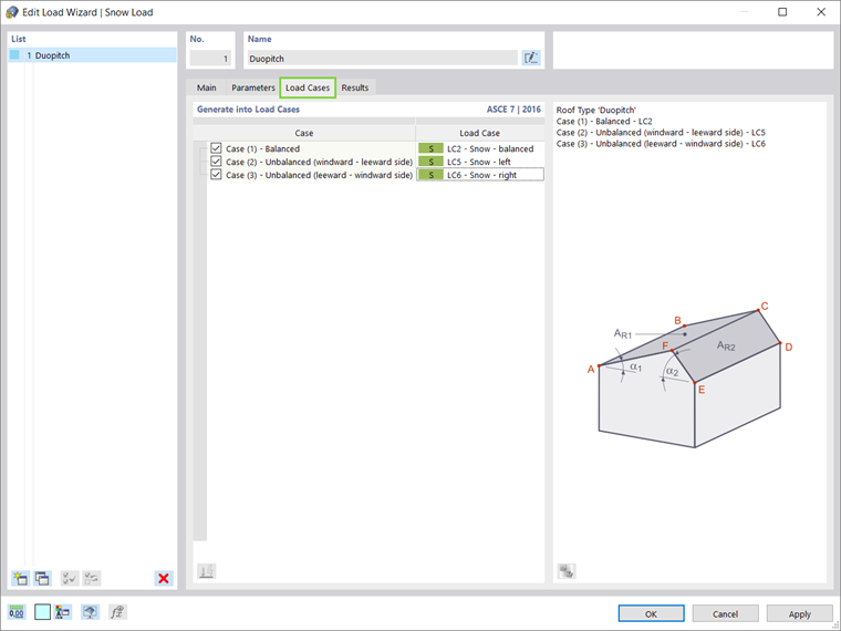 Generating Snow Load into Load Cases