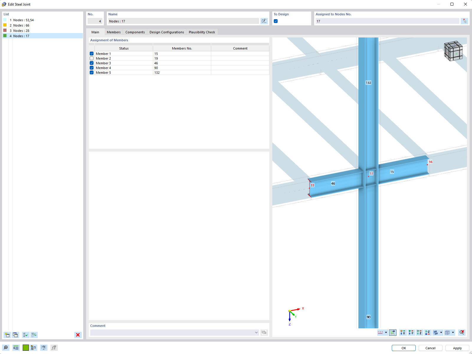 Assignment of Members, RF-/JOINTS Steel Add-on