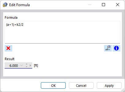 Dialog Box "Edit Formula"