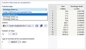 Selecting Function Type: Creep Coefficient or Shrinkage Strain