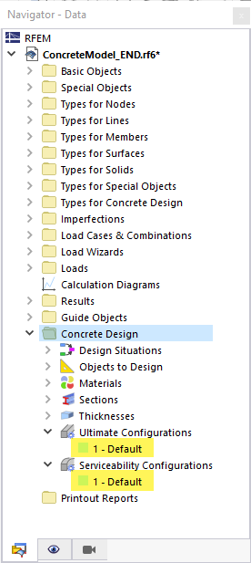Default Configurations for Concrete Design According to EN 1992