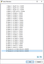 Selecting Members in Dialog Box