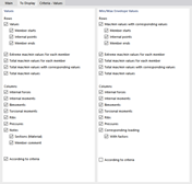Defining Result Rows and Columns for Documentation