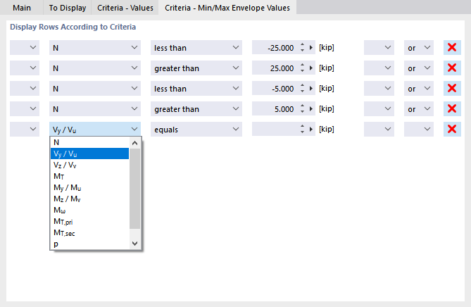 Defining Criteria for Printout