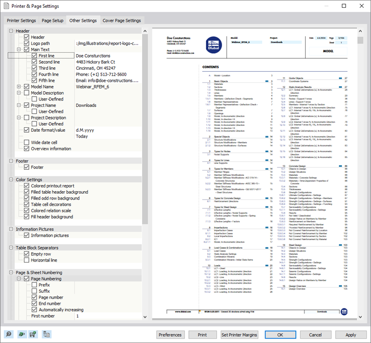 Defining Company Name in Header