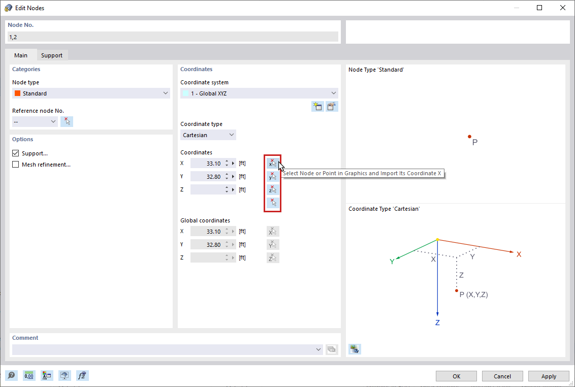 FAQ 005196 | Is it possible to import the coordinates of another point?