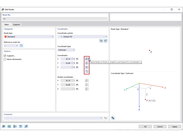 FAQ 005196 | Is it possible to import the coordinates of another point?
