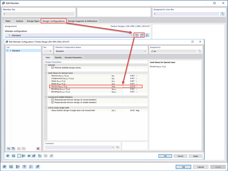 FAQ 005197 | How can I neglect the steel design and the timber design torsion?