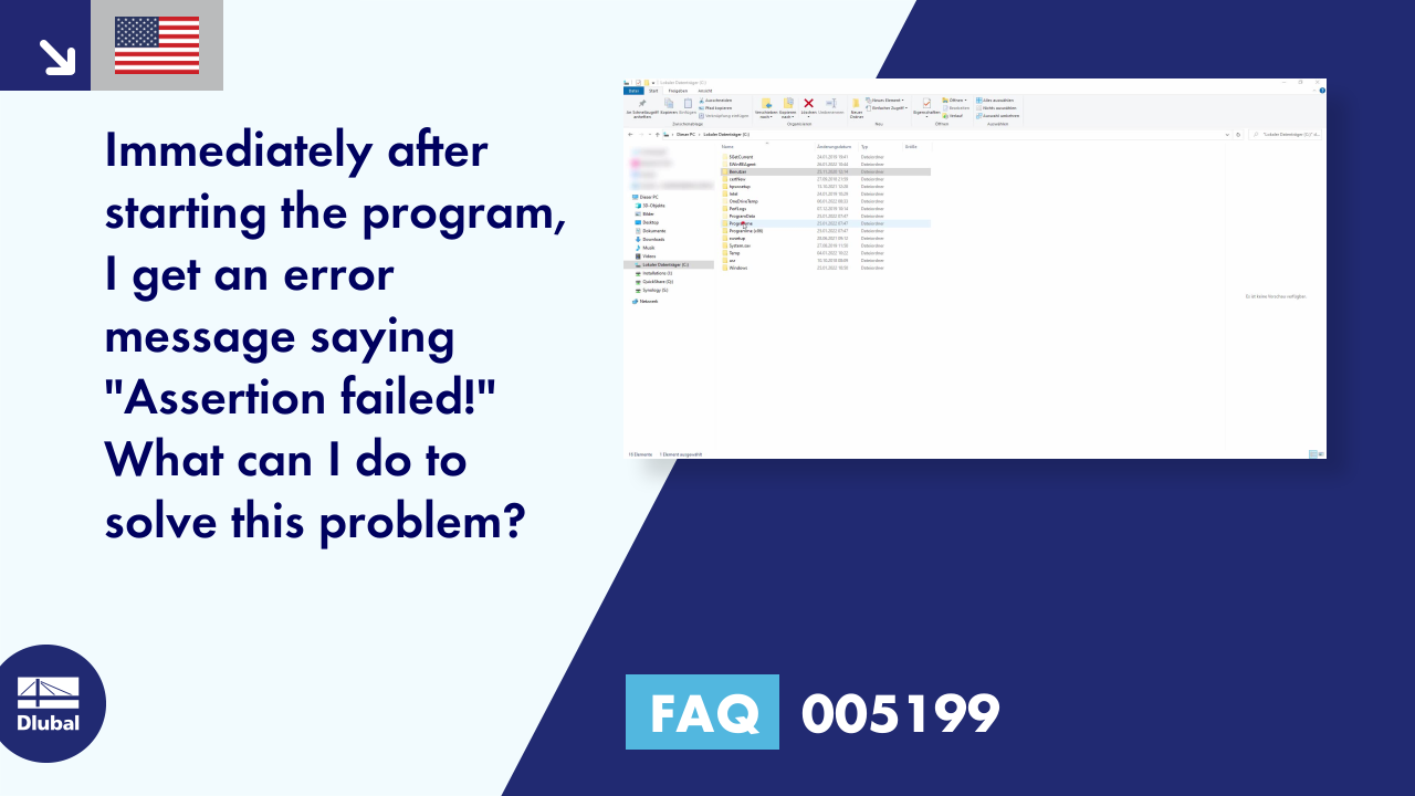 Right after starting the program, I get the error message "Assertion ...