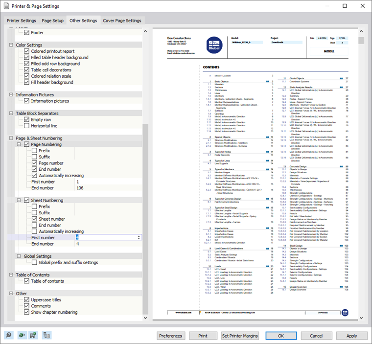 Defining Page and Sheet Numbering