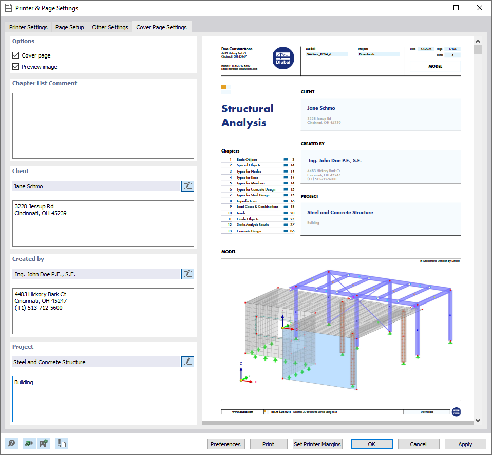 Adjusting Cover Page