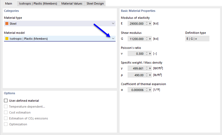 Activating Nonlinear Material Model