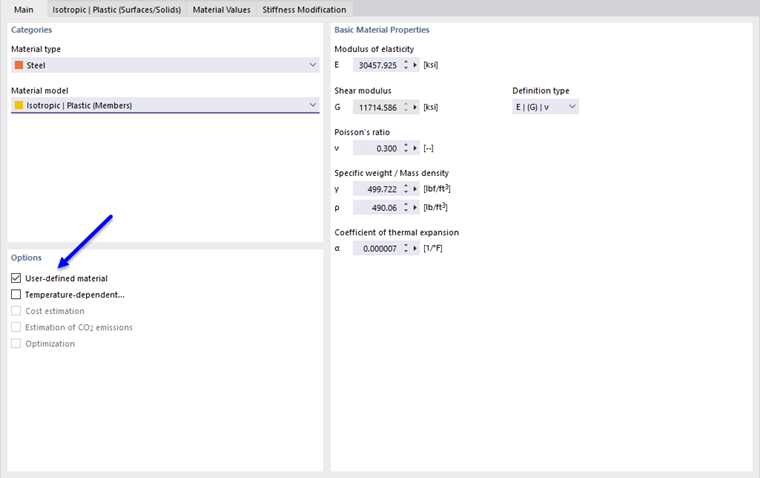Activating User-Defined Material