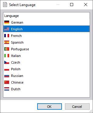 Selecting Language for Printout Report