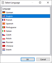 Selecting Language for Printout Report