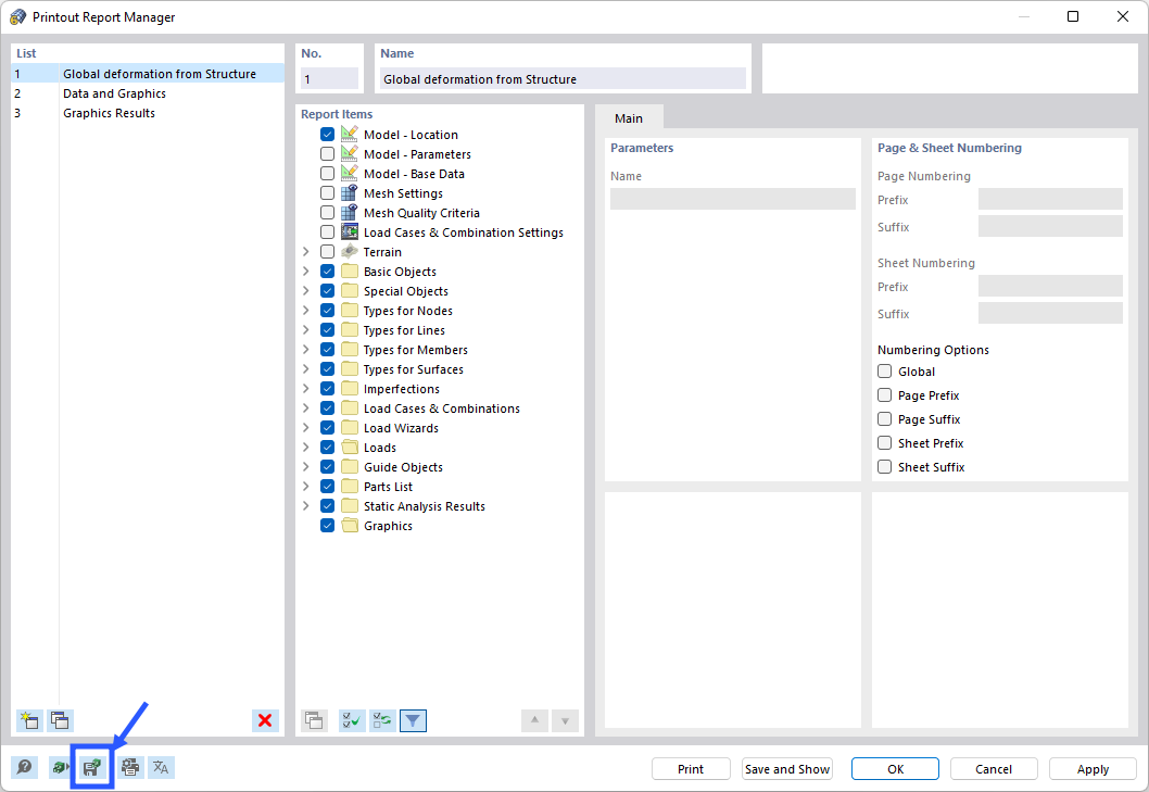 Saving Selected Printout Report as Template