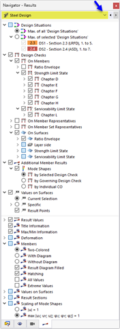 Navigator – Results for Steel Design