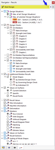 Navigator – Results for Steel Design