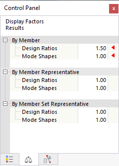 Display Factors for Design Results in Control Panel