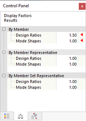 Display Factors for Design Results in Control Panel