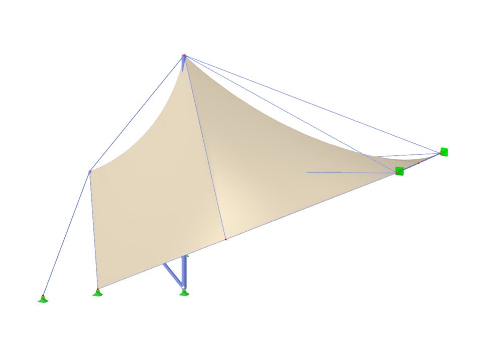 Segment of Stadium Roof Made of Membranes
