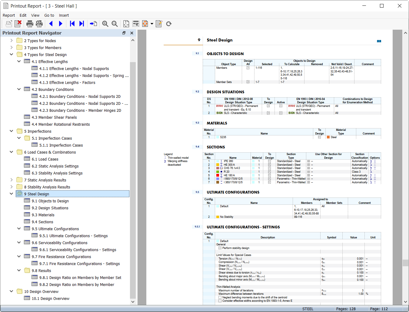 Printout Report - Steel Design