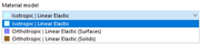 Selection Option of Material Model