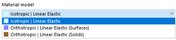 Selection Option of Material Model