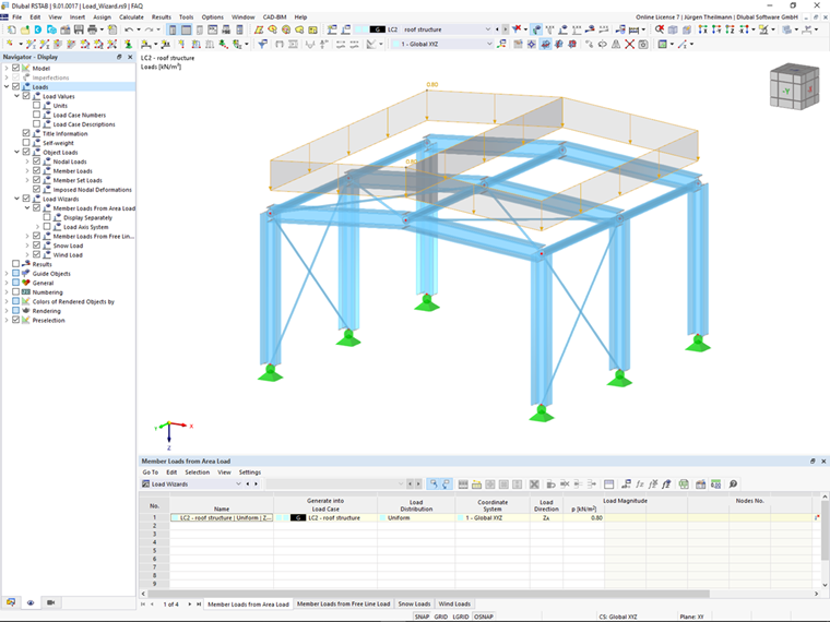 FAQ 005207 | When displayed separately in my model, the loads from the load wizard disappear. What am I doing wrong?