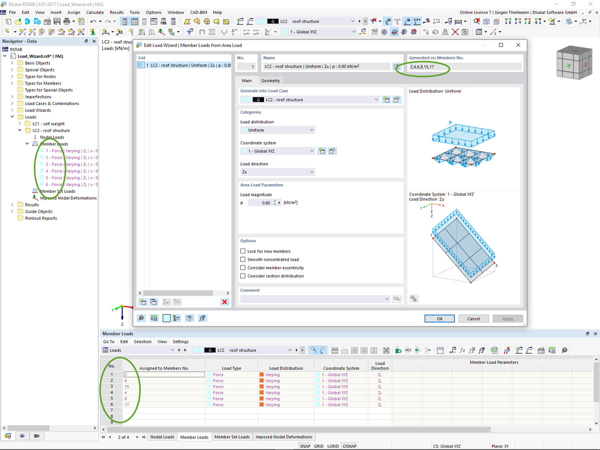 FAQ 005207 | When displayed separately in my model, the loads from the load wizard disappear. What am I doing wrong?