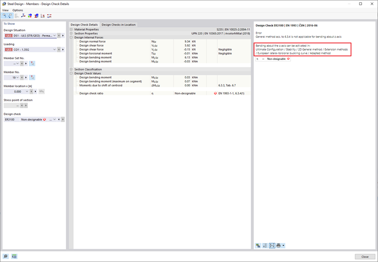 FAQ 005205 | I cannot analyze a UPN cross-section subjected to double bending in the program. Is it possible to do this in the program?