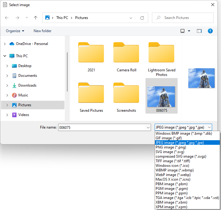 Selecting Graphic File