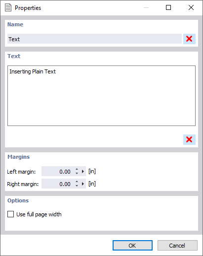 Inserting Plain Text