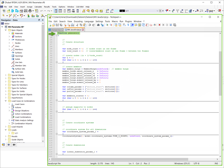 JavaScript File: Function “generate()”