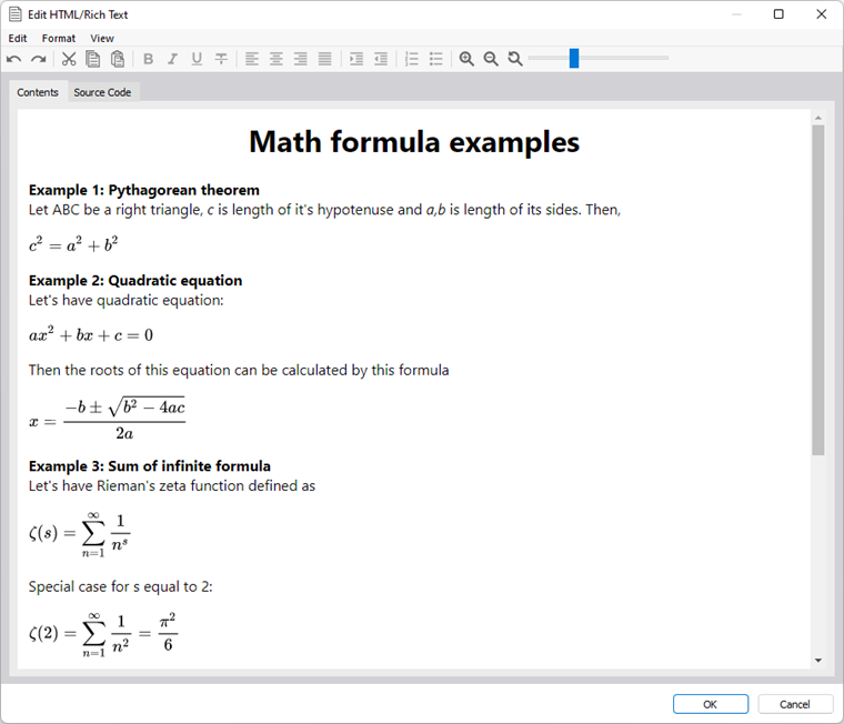 Examples of Formulas
