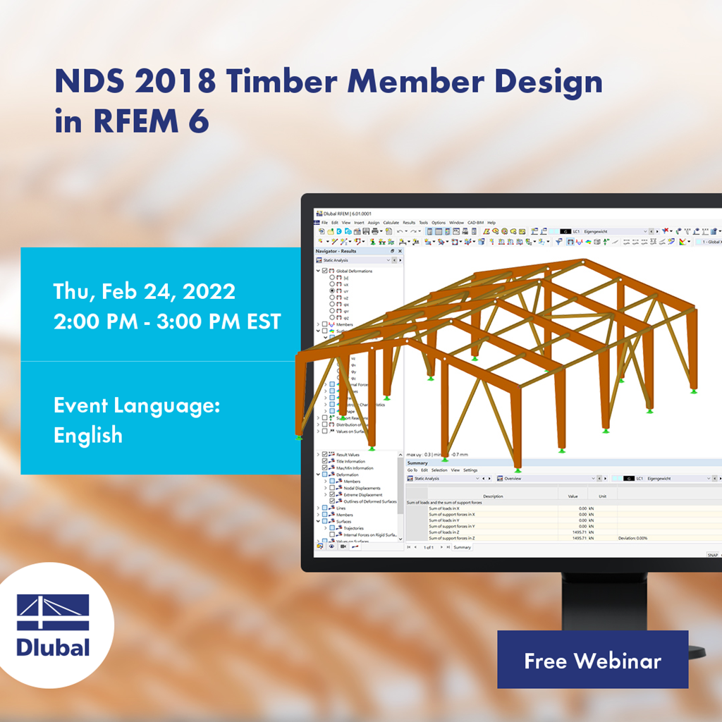 NDS 2018 Timber Member Design \n in RFEM 6