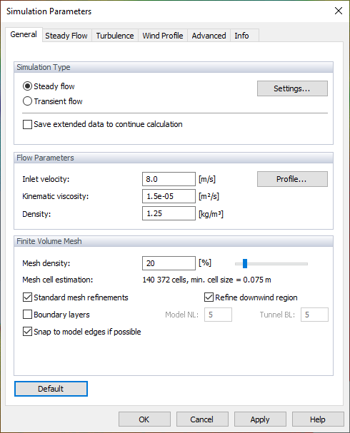 Simulation Parameters, General
