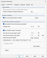 Simulation Parameters, Transient Flow