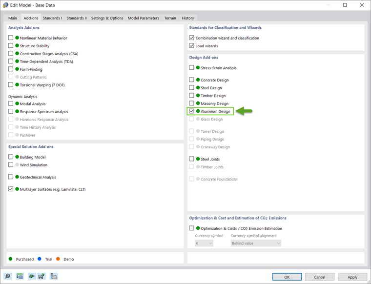 Activating Aluminum Design Add-on