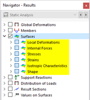 Results for Surfaces in Navigator
