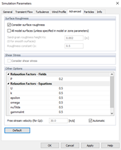 Simulation Parameters, Advanced