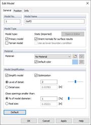 Edit Model, Tab 'General'
